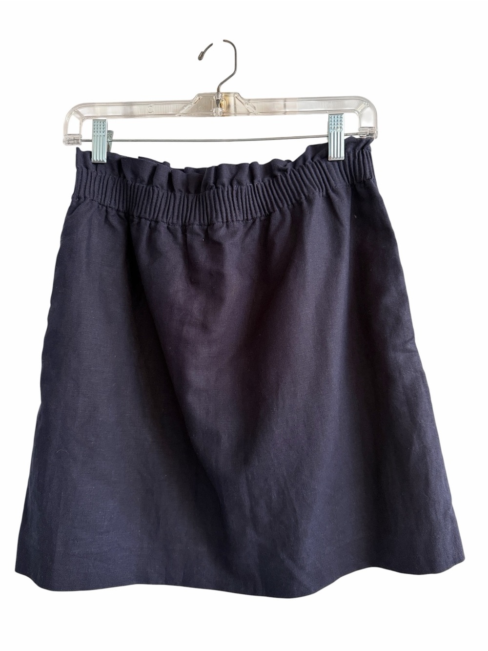 J. Crew Classic Navy linen blend Skirt size 4 nwt - Picture 4 of 10
